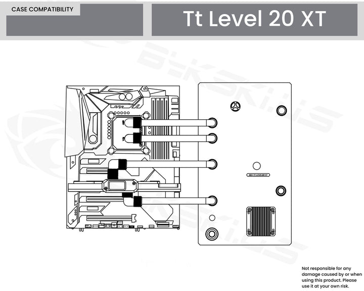 Bykski Distro Plate For Thermaltake Level 20 XT - PMMA w/ 5v Addressable RGB (RBW) (RGV-TT-LEVEL20XT-P-K) - DDC Pump With Armor