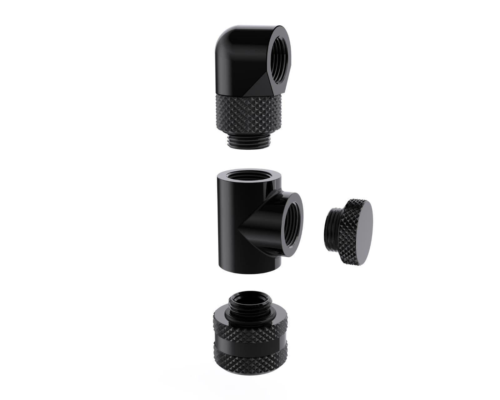 【メール便無料】 Triple 1/4in. G Bykski Female Fitting Adapter T Degree 90 アロマグッズ