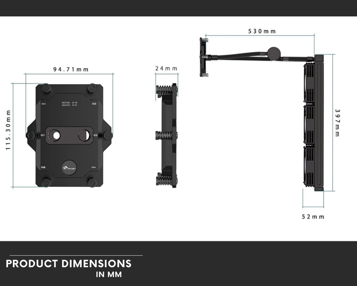 Bykski Durable 3x120mm 4U Server AIO Liquid CPU Cooler For DUAL AMD EPYC (Socket SP5/LGA 6096) - Continuous Usage