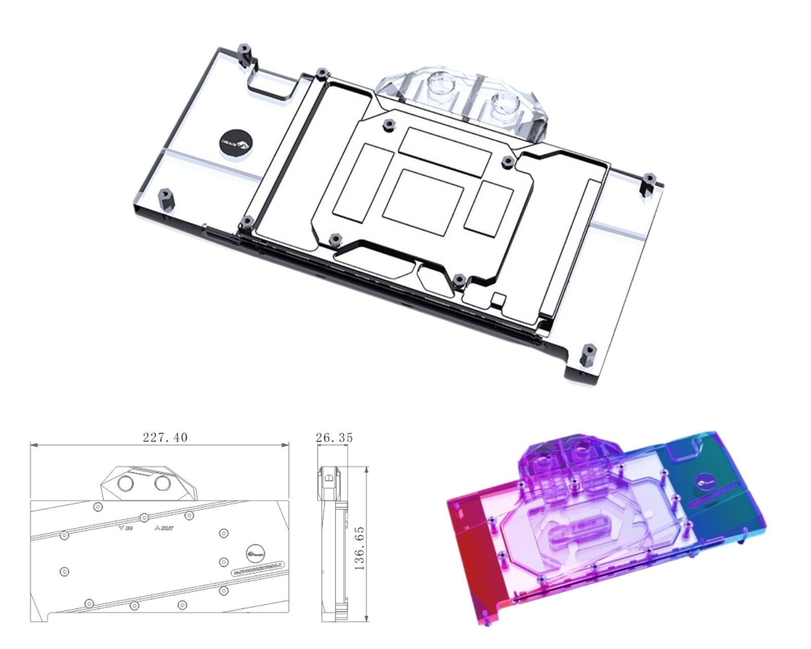 Bykski Full Coverage GPU Water Block and Backplate For ZOTAC