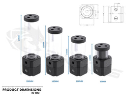 Bykski Full Armor Tube Reservoir with High Flow D5 Pump, 720L/H PWM Control, Available in Four Lengths (B-UL-D5-X-V4-CT60) - 60MM
