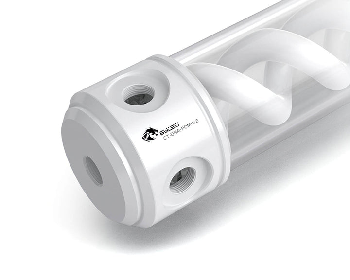 Bykski 50mm Cylindrical DNA Reservoir - White POM - 260mm w/LED strip (CT-DNA-POM-V2)