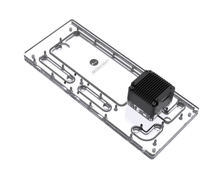 Bykski Distro Plate For Lian Li O11 Dynamic EVO - PMMA w/ 5v Addressable RGB (RBW) (RGV-LAN-O11-EVO-P-K) - DDC Pump With Armor