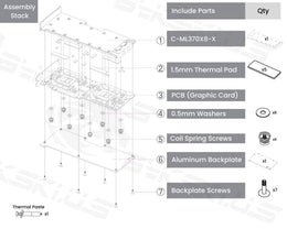 Bykski Metal/POM GPU Water Block and Backplate For CAMBRICON MLU370-X8 (C-ML370X8-X)