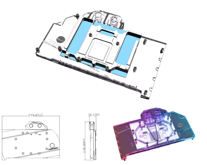 Bykski Full Coverage GPU Water Block and Backplate For Sapphire NITRO+ AMD Radeon RX 9070 (A-SP9070DD-X)