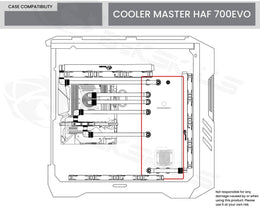Bykski Distro Plate For Cooler Master HAF 700 EVO - PMMA w/ 5v Addressable RGB (RBW) (RGV-CM-H700EVO-P-K) - DDC Pump With Armor