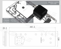 Bykski Distro Plate For ASUS ROG Hyperion GR701 PMMA w/ 5v Addressable RGB(RBW) (RGV-AS-GR701-P-K) - DDC Pump With Armor