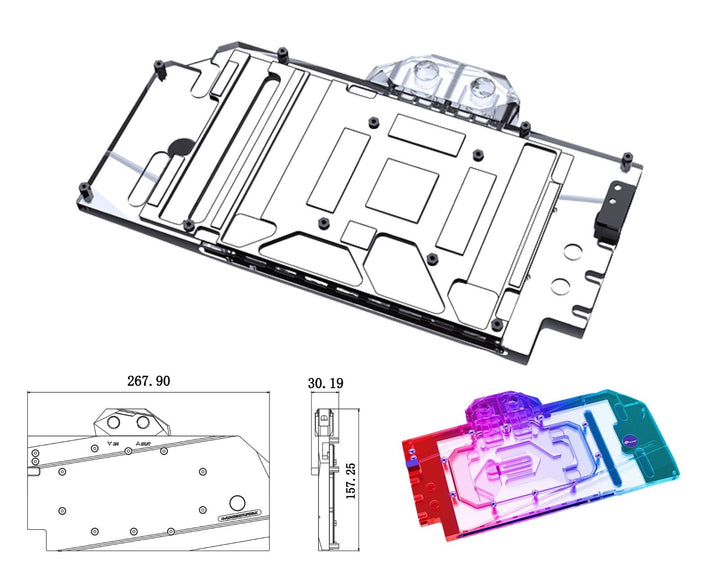 Bykski Full Coverage GPU Water Block and Backplate For ASUS TUF/ROG Gaming GeForce RTX 4090 24GB (SELECT MODELS ONLY) (N-AS4090TUFOG-X)