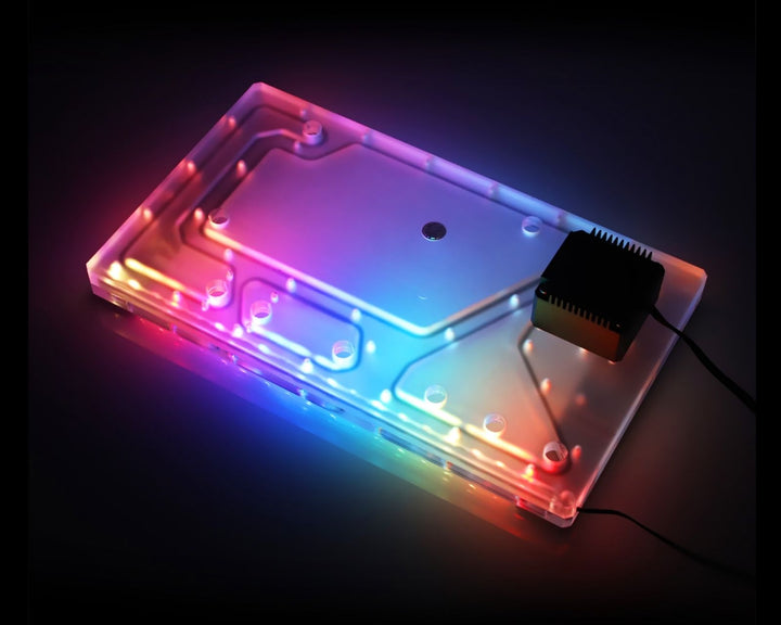 Bykski Distro Plate For Thermaltake Level 20 XT - PMMA w/ 5v Addressable RGB (RBW) (RGV-TT-LEVEL20XT-P-K) - DDC Pump With Armor