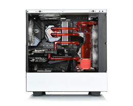Bykski Distro Plate For NZXT H510 - PMMA w/ 5v Addressable RGB(RBW) (RGV-NZXT-H510-P-K) - DDC Pump With Armor