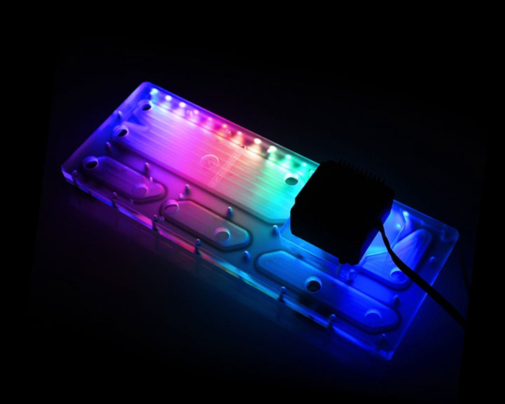 Bykski Distro Plate For COUGAR CONQUER 2 - PMMA w/ 5v Addressable RGB(RBW) (RGV-CG-ZFZ-VG-P-K) - DDC Pump With Armor