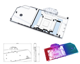 Bykski Full Coverage GPU Water Block and Backplate for EVGA RTX 3090/3080 FTW3 Ultra Gaming  (N-EV3090FTW3-X)
