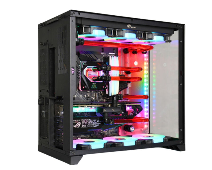 Bykski Distro Plate For Lian Li O11 - PMMA w/ 5v Addressable RGB (RBW) (RGV-LAN-011-P-K) - DDC Pump With Armor