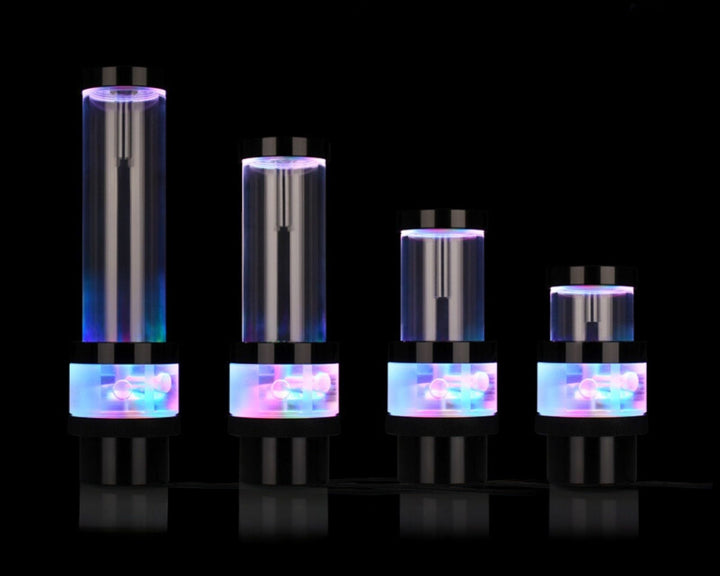 Bykski Complete CP-D5PM-V2 Pump / PMMA Reservoir Combo, Armored Black - with Integrated 5V Addressable RGB (CP-NWD5-V2-CT60-200) - 200MM