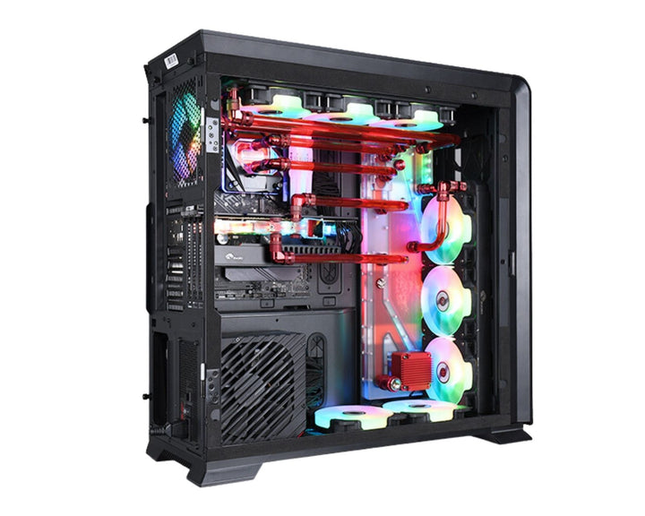 Bykski Distro Plate For PHANTEKS 719LTG  - PMMA w/ 5v Addressable RGB (RBW) (RGV-PHA-719-P-K) - DDC Pump With Armor