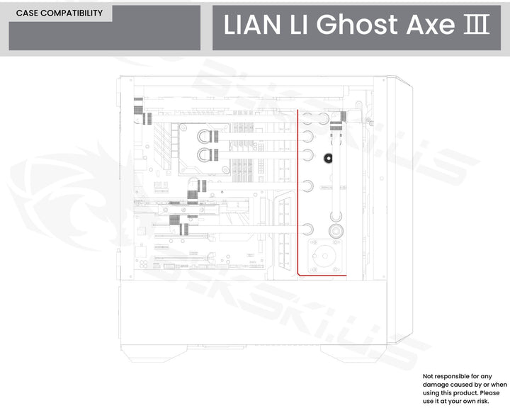 Bykski Distro Plate For LIAN LI Ghost Axe III - PMMA w/ 5v Addressable RGB (RBW) (RGV-LAN-COOLIII-P-K) - DDC Pump With Armor
