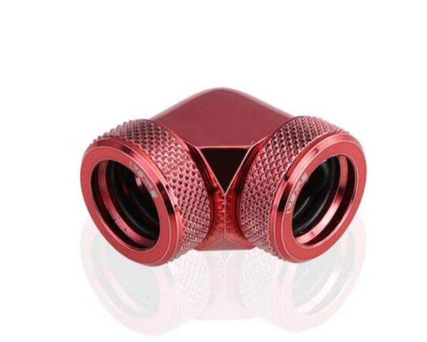 Bykski Rigid 14mm OD 90 Degree Fitting (B-HTJ-DB90-V2) - Red