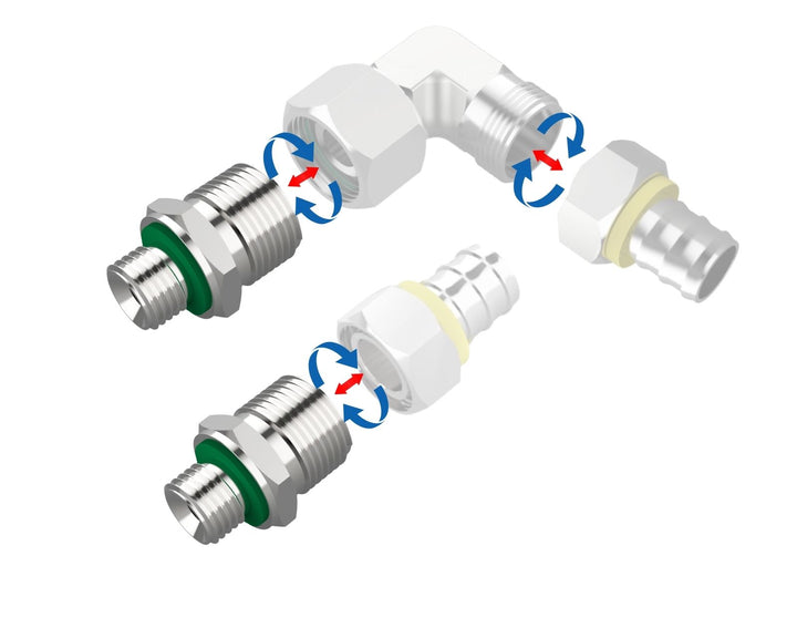 Bykski Stainless Steel Durable Server P-Lok DIY Fitting - G 3/8 to 22mm Threaded Coupler (CC-DTJ-SR-22-06)