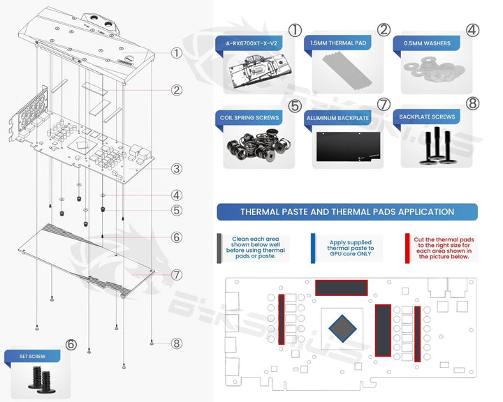 Bykski Full Coverage GPU Water Block and Backplate For AMD/Sapphire/XFX/Dataland Radeon RX6700XT (A-RX6700XT-X-V2)