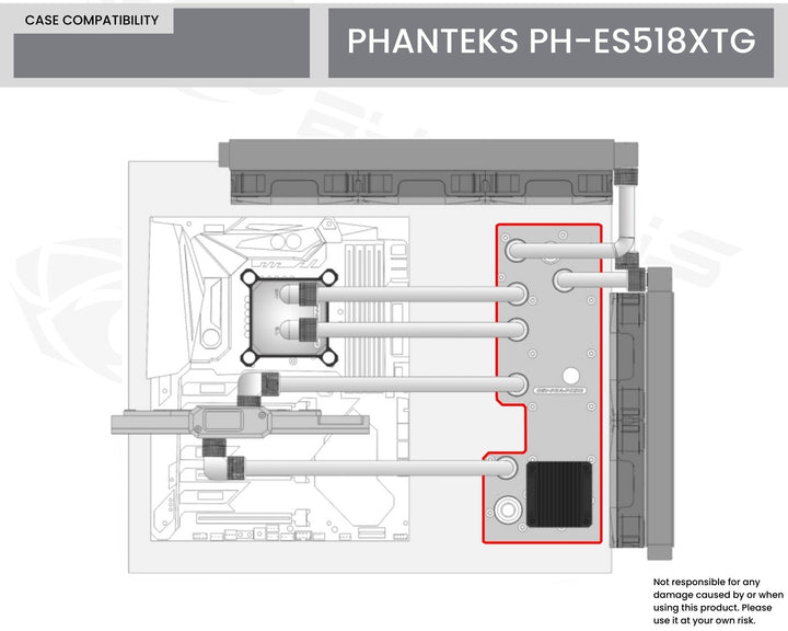Bykski Distro Plate For PHANTEKS PH-ES518XTG - PMMA w/ 5v Addressable RGB(RBW) (RGV-PHA-PK518-P-K) - DDC Pump With Armor