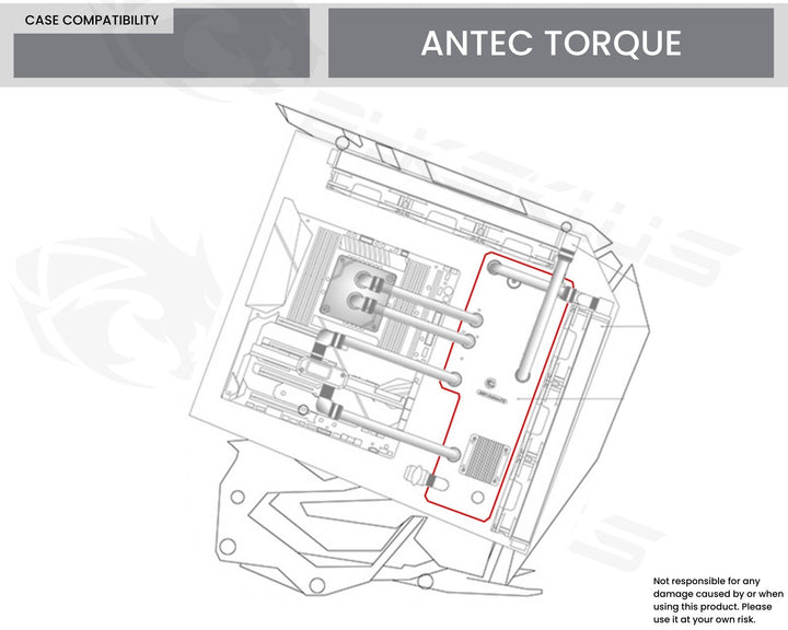Bykski Distro Plate For Antec TORQUE - PMMA w/ 5v Addressable RGB (RBW) (RGV-Antec-TE-P-K) - DDC Pump With Armor