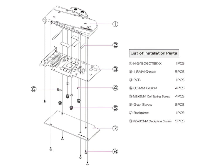 Bykski Full Coverage GPU Water Block and Backplate for GALAXY RTX 3060Ti EX (1-CLICK OC)(N-GY3060TIBK-X)