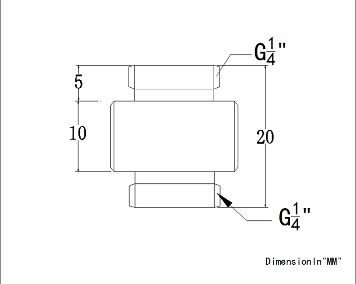 Bykski G1/4 Dual Male Extension Coupler (B-DTJ-S) - Black