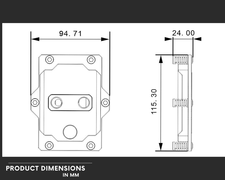 Bykski Durable 4x80mm 2U Server AIO Liquid CPU Cooler For AMD EPYC (Socket SP5/LGA 6096) - Continuous Usage