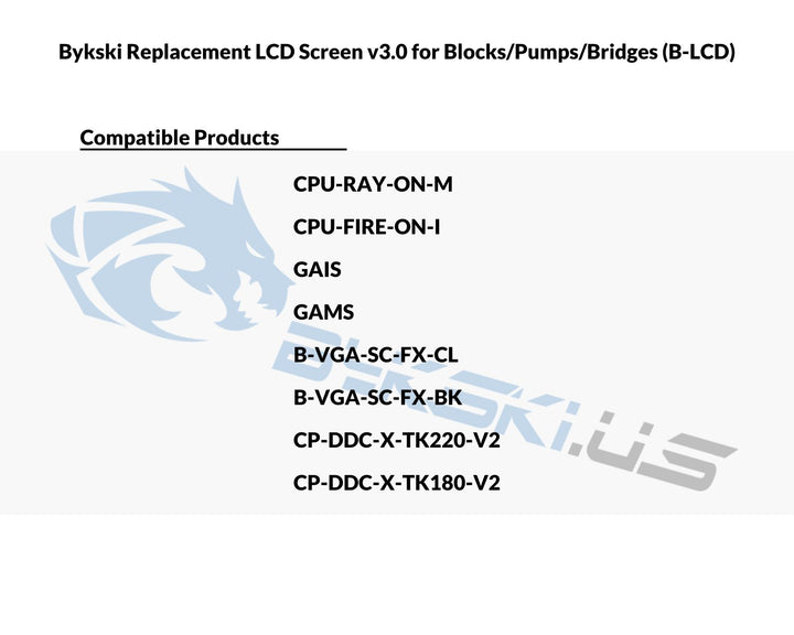 Bykski Replacement LCD Screen v3.0 For Blocks/Pumps/Bridges (B-LCD)