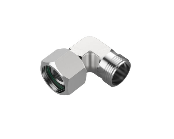 Bykski Stainless Steel Durable Server P-Lok DIY Fitting - 14mm Threaded Male to Female 90 Degree Elbow (CC-AF90-SR-14)