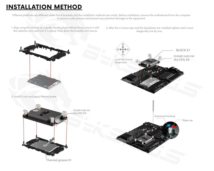 Bykski Durable 4x80mm 2U Server AIO Liquid CPU Cooler For Dual Intel Copper/Ice Lake (LGA 4189) - Continuous Usage