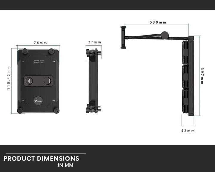 Bykski Durable 3x120mm 4U Server AIO Liquid CPU Cooler For Dual AMD EPYC (Socket SP3) (LGA 4094) - Continuous Usage