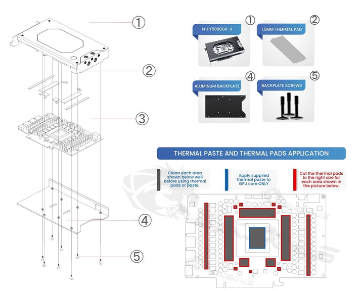 Bykski Armored End Port GPU Waterblock with Backplate for PALIT GeForce RTX 5090 GameRock 32GB (N-PT5090GK-X)
