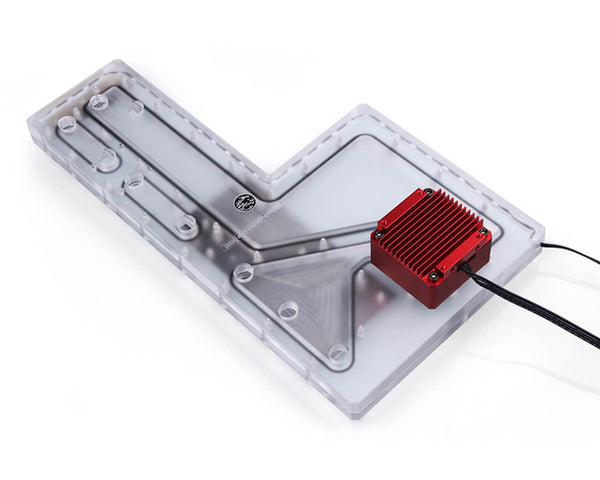Bykski Distro Plate For Cooler Master Cosmos II - Frosted PMMA w/ 5v Addressable RGB (RBW) - Black Pump Included (RGV-CM-COS2-25TH-P-F)