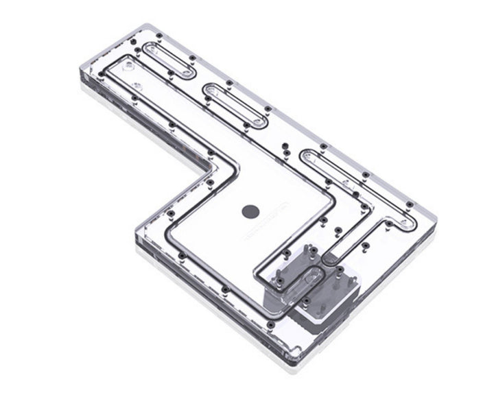 Bykski Distro Plate For Master Cosmos II - PMMA w/ 5v Addressable RGB(RBW) (RGV-CM-COS2-25TH-P-K) - DDC Pump With Armor