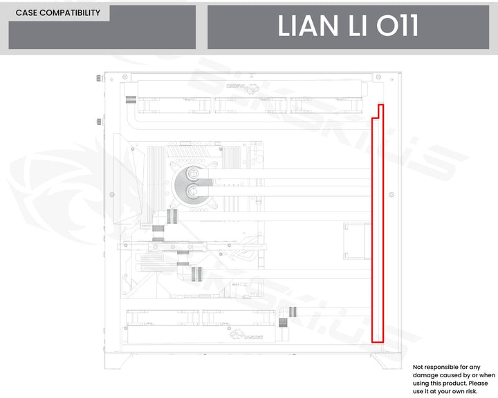 Bykski Distro Plate For Lian Li PC-011 (Front Mount) - PMMA w/ 5v Addressable RGB(RBW) (RGV-LAN-011-LI-P-K) - DDC Pump With Armor