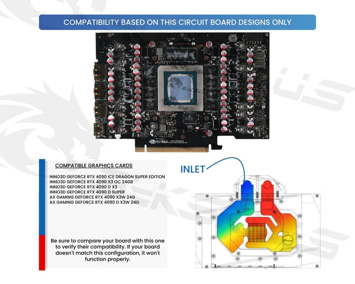 Bykski Full Coverage GPU Water Block and Backplate for INNO3D/AX GAMING GEFORCE RTX 4090 X3 (SELECT MODELS ONLY) (N-ICH4090-X)