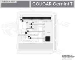 Bykski Distro Plate For COUGAR Gemini T - FROSTED PMMA w/ 5v Addressable RGB (RBW) (RGV-CG-GT-P-F)
