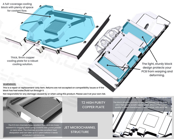 Bykski Full Coverage GPU Water Block and Backplate For GAINWARD GeForce RTX 4070 SUPER Snow Mini (N-GY4070STXMINI-X)