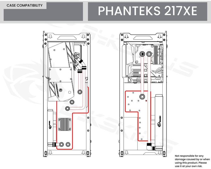 Bykski Distro Plate For PHANTEKS 217 XE - PMMA w/ 5v Addressable RGB(RBW) (RGV-PHA-217-P-K) - DDC Pump With Armor