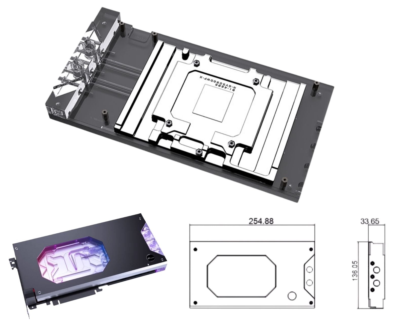 Bykski Armored End Port GPU Waterblock with Backplate For Gigabyte