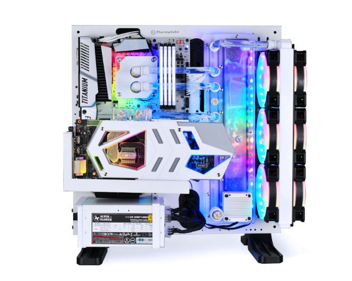 Bykski Distro Plate For Thermaltake CORE P3 - PMMA w/ 5v Addressable RGB (RBW) (RGV-TT-P3-P-K) - DDC Pump With Armor