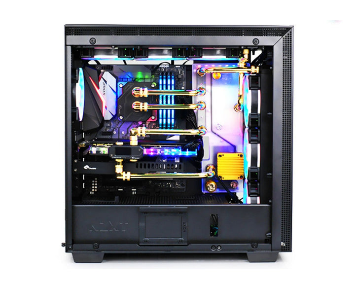 Bykski Distro Plate For NZXT H700I - PMMA w/ 5v Addressable RGB(RBW) (RGV-NZXT-H700I-P-V2-K) - DDC Pump With Armor