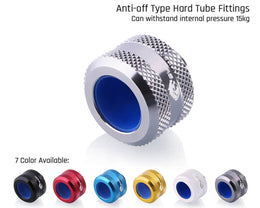 Bykski Anti-Off Rigid 14mm OD Fitting - Silver (B-FTHTJ-L14) - Silver