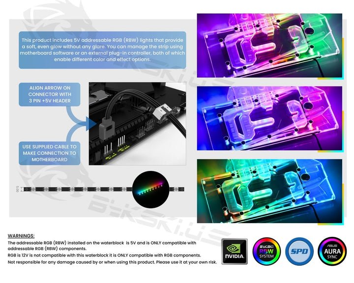 Bykski Full Coverage GPU Water Block and Backplate for Sapphire NITRO+ AMD Radeon RX 7800 XT 16GB (A-SP7800XT-X)