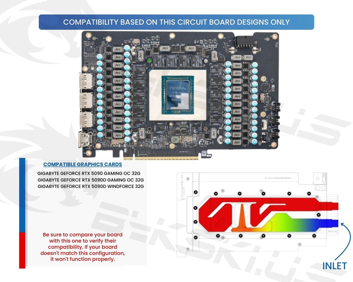 Bykski Durable Metal/POM GPU Water Block and Backplate For Gigabyte Ge ...