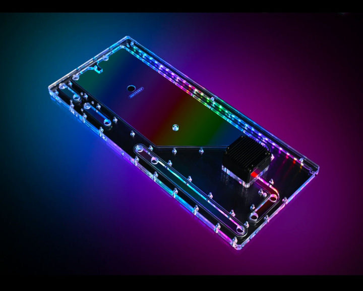 Bykski Distro Plate For Thermaltake Core P8 GT - PMMA w/ 5v Addressable RGB (RBW) (RGV-TT-P8-P-K) - DDC Pump With Armor