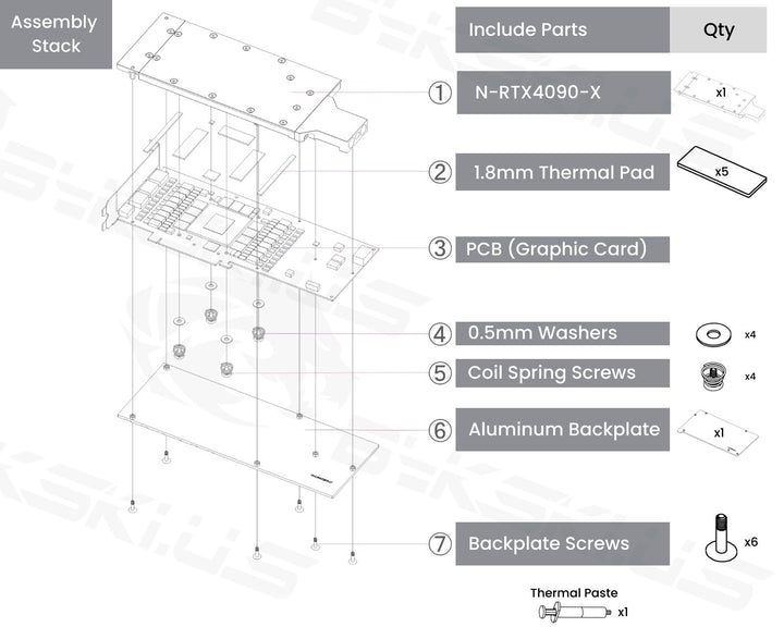 Bykski Metal/POM GPU Water Block and Backplate For NVIDIA Geforce RTX 4090 Public Version (N-RTX4090-X)