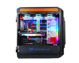 Bykski Distro Plate For COUGAR Gemini T - FROSTED PMMA w/ 5v Addressable RGB (RBW) (RGV-CG-GT-P-F)