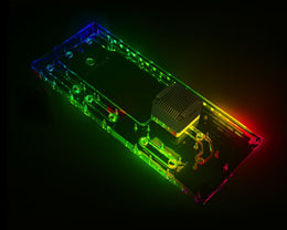 Bykski Distro Plate For LIAN LI O11EVOXL - PMMA w/ 5v Addressable RGB(RBW) (RGV-LAN-O11EVOXL-P-K) - DDC Pump With Armor